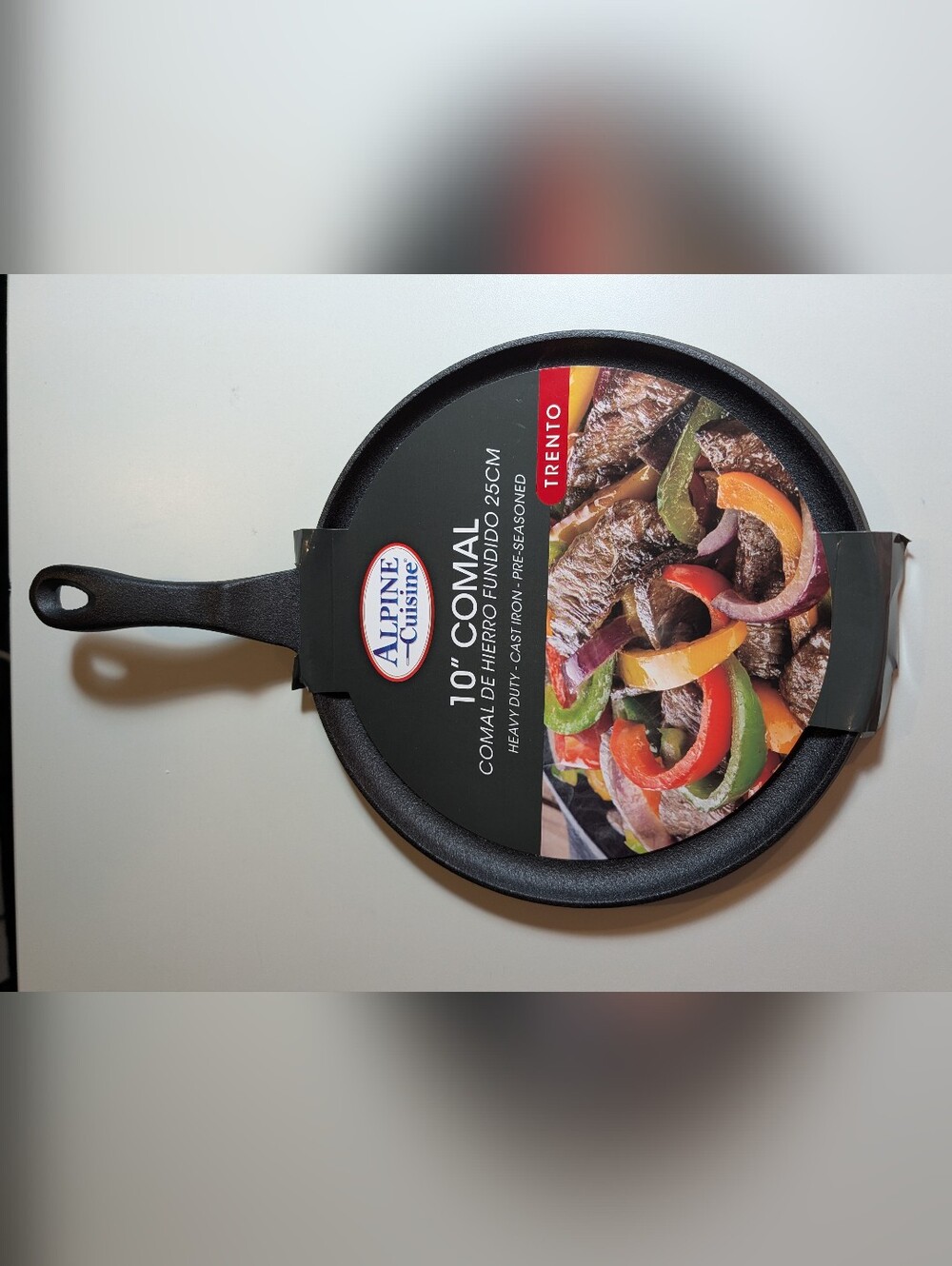 Alpine Cuisine 10" Black Cast Iron Comal Skillet